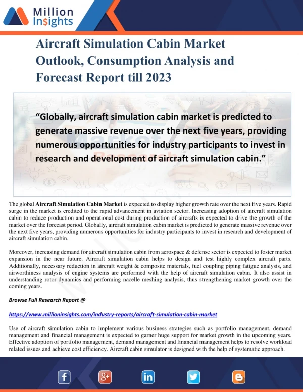 aircraft simulation cabin market outlook