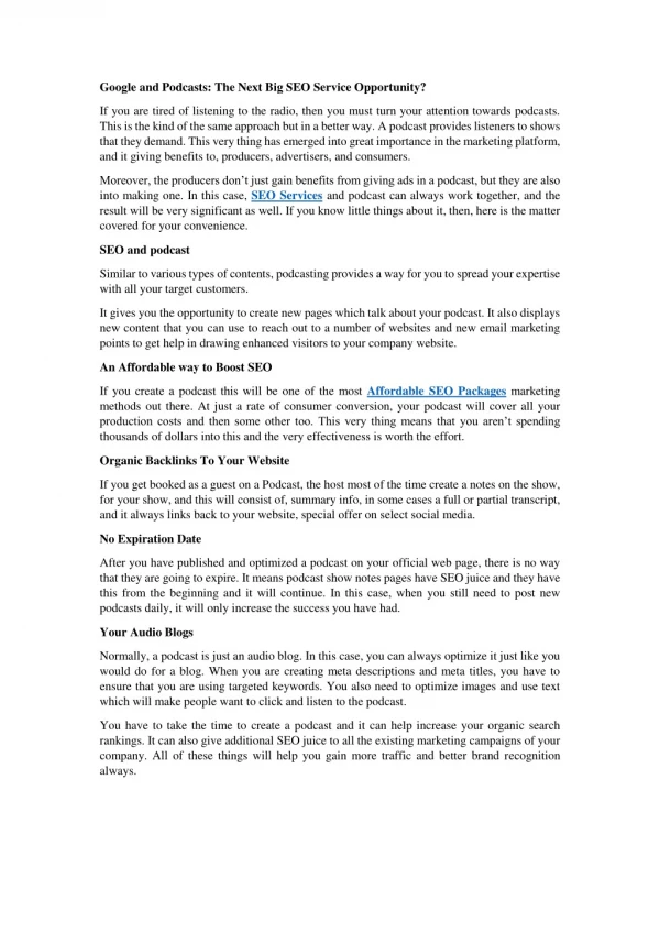 google and podcasts the next big seo service