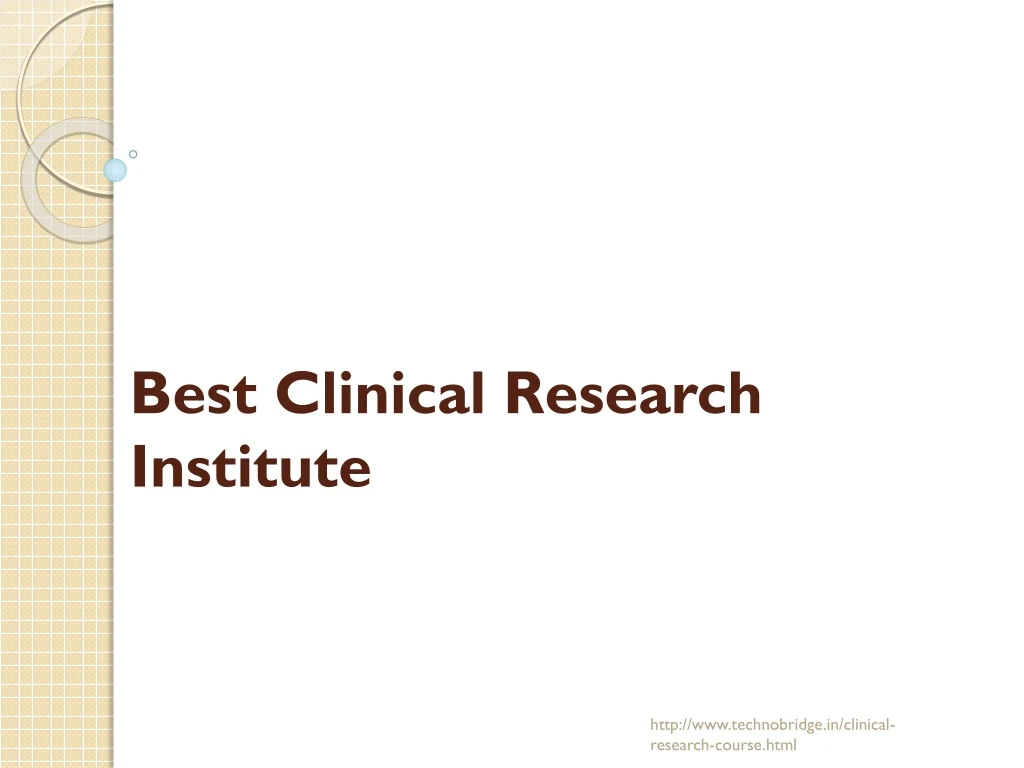 best clinical research institute