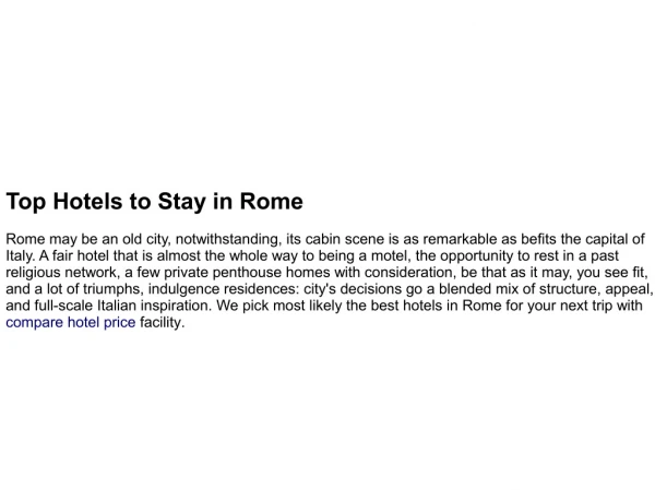top hotels to stay in rome