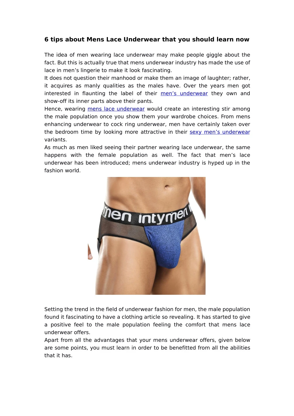 6 tips about mens lace underwear that you should