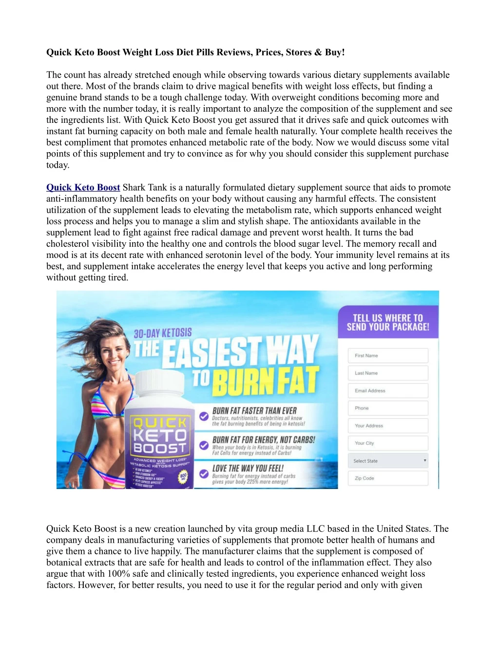 quick keto boost weight loss diet pills reviews