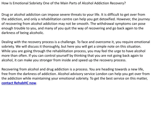 How Is Emotional Sobriety One of the Main Parts of Alcohol Addiction Recovery?