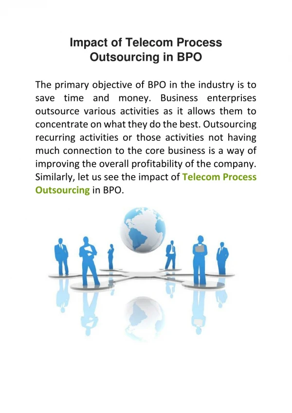 Impact of Telecom Process Outsourcing in BPO