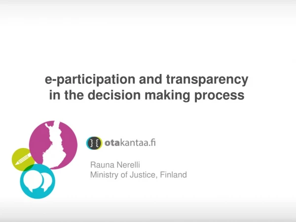 e-participation and transparency in the decision making process