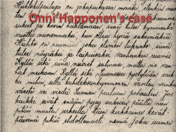 Onni Happonen’s case