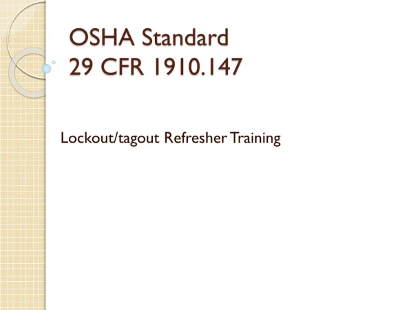 OSHA Standard 29 CFR 1910.147