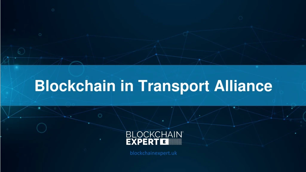 blockchain in transport alliance