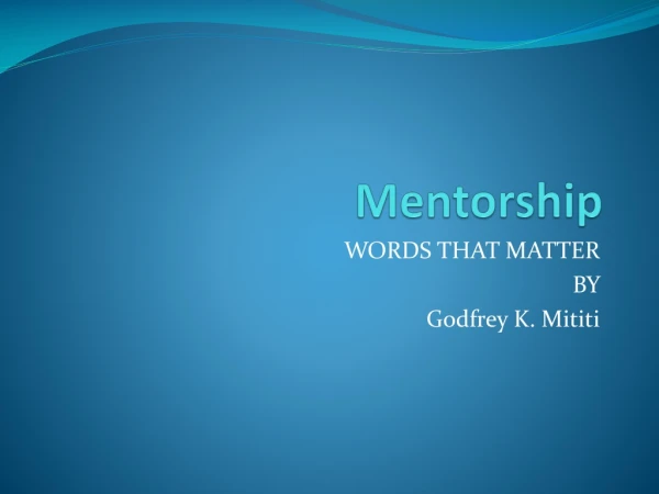 Mentorship