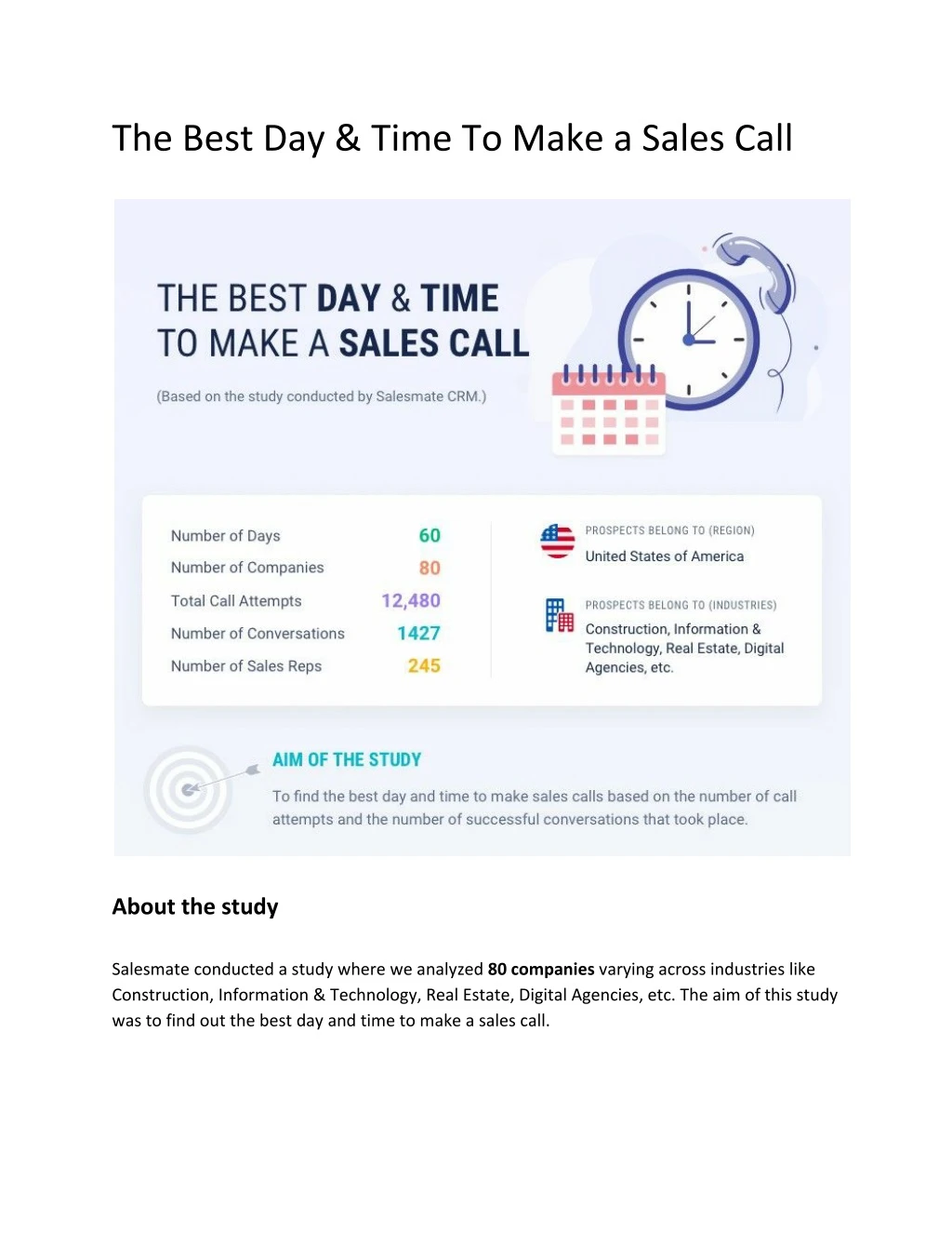 the best day time to make a sales call