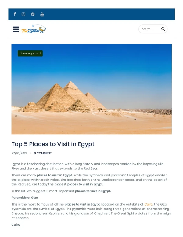 Top 5 places to visit in egypt