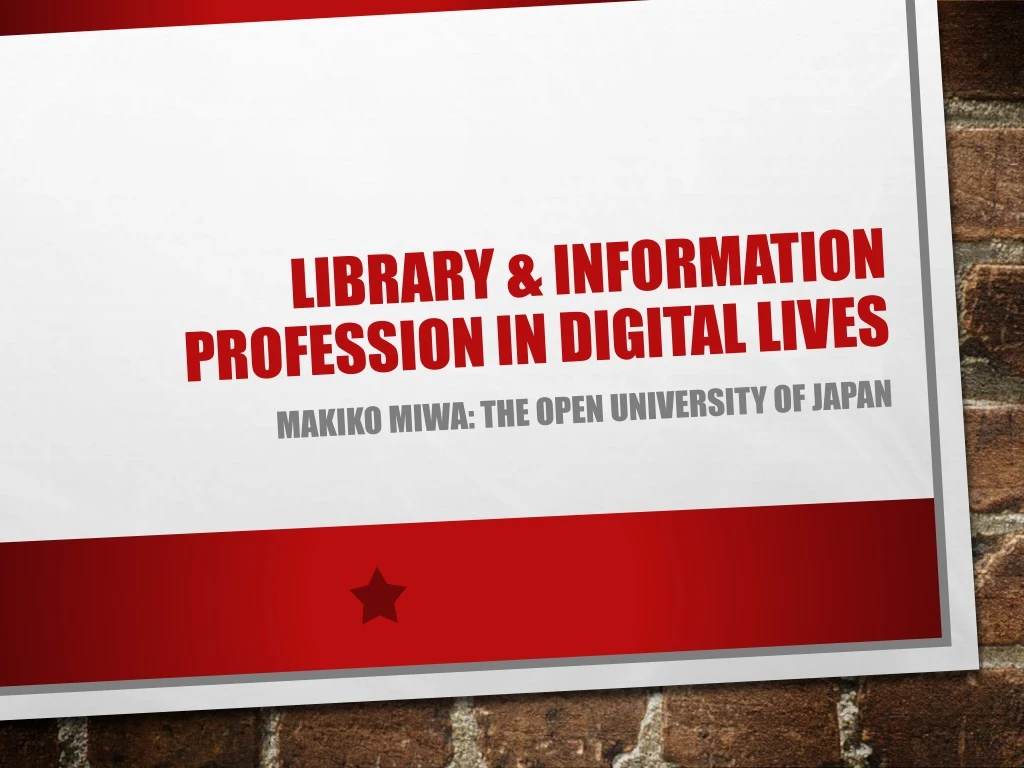 library information profession in digital lives