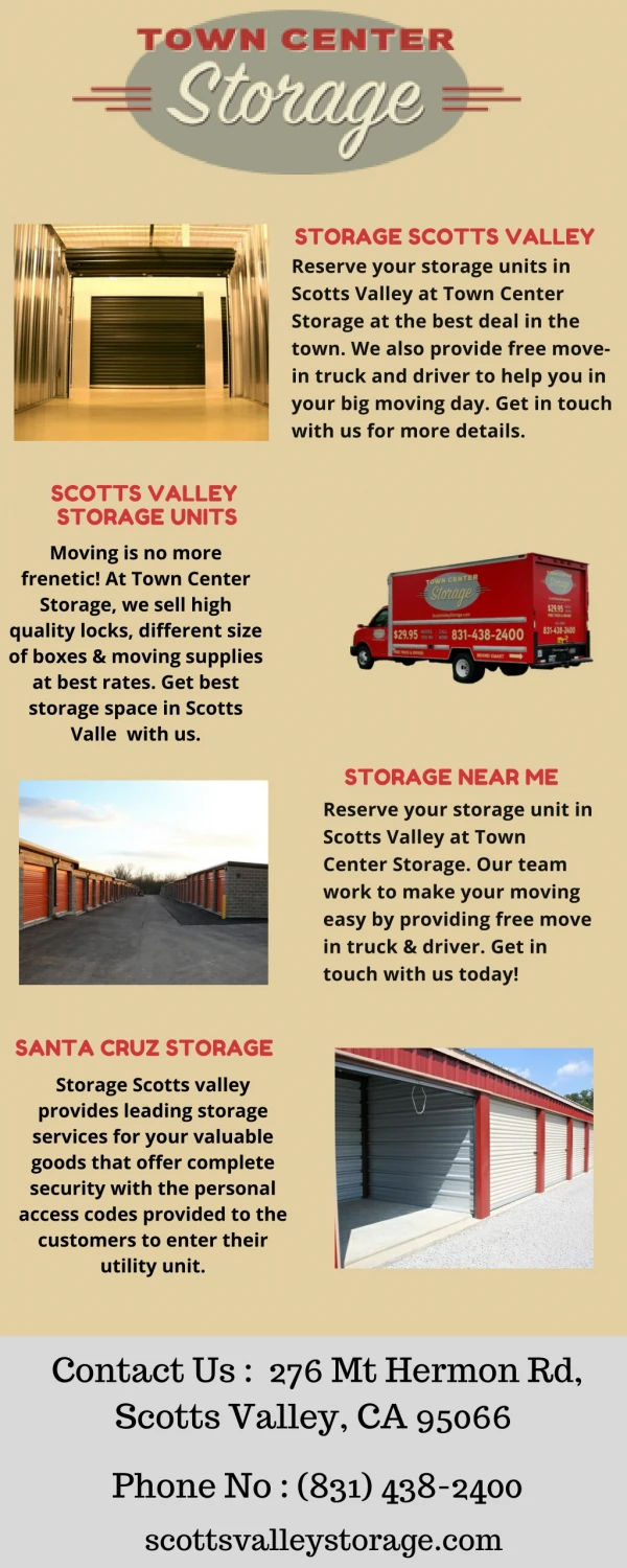 Storage Space Scotts Valley Town Center Storage