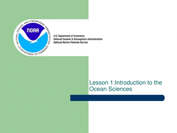 Lesson 1:Introduction to the Ocean Sciences