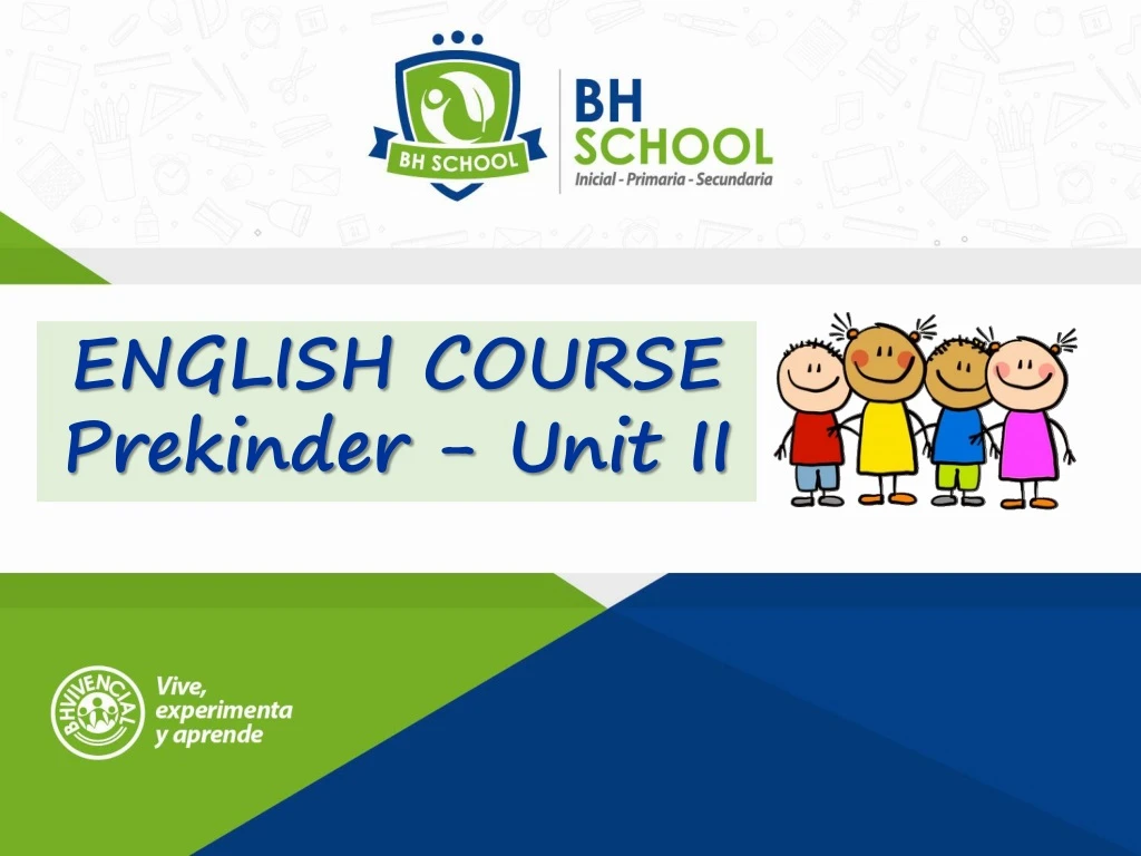 english course prekinder unit ii