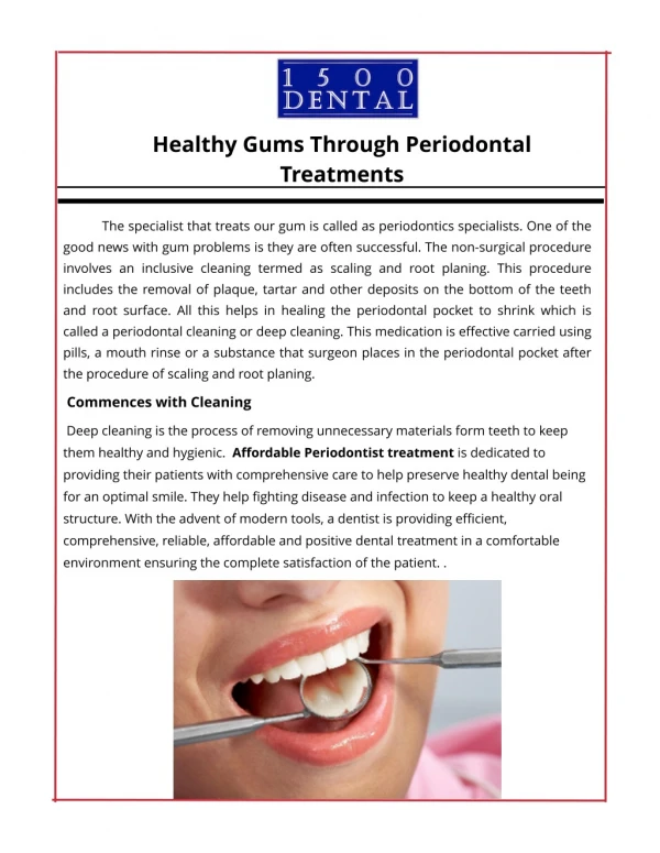 Healthy Gums Through Periodontal Treatments