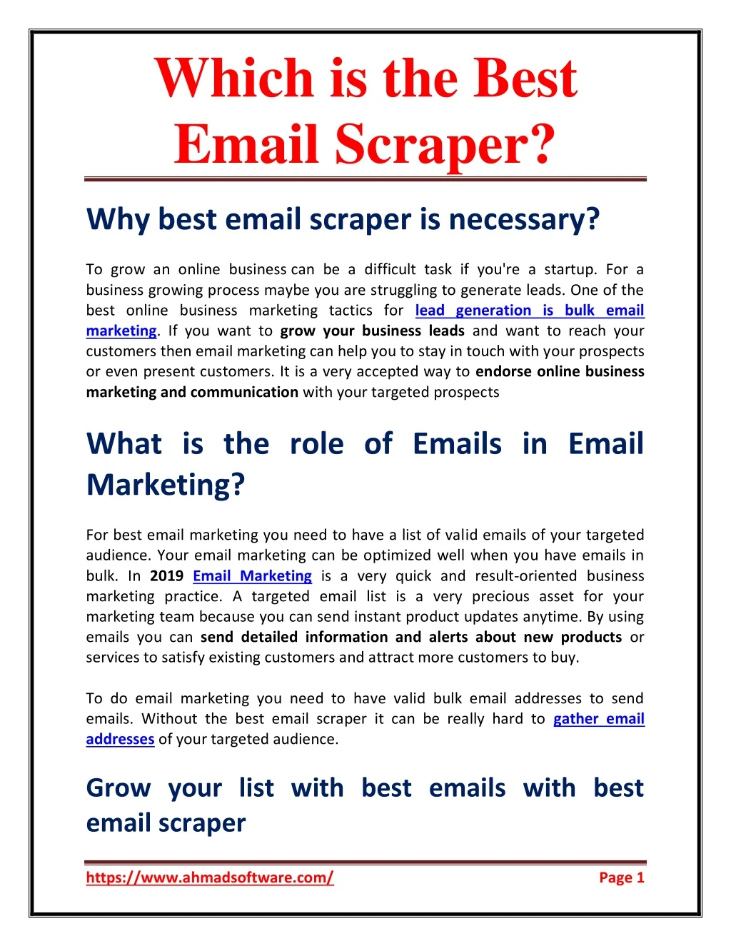 which is the best email scraper