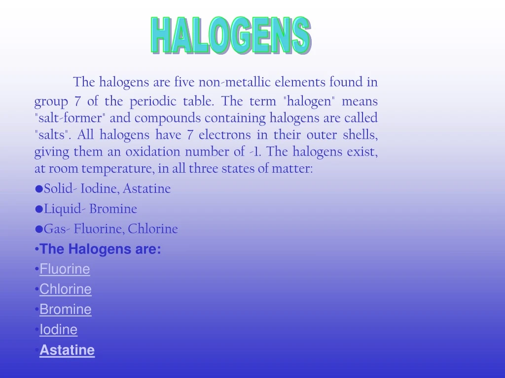 halogens