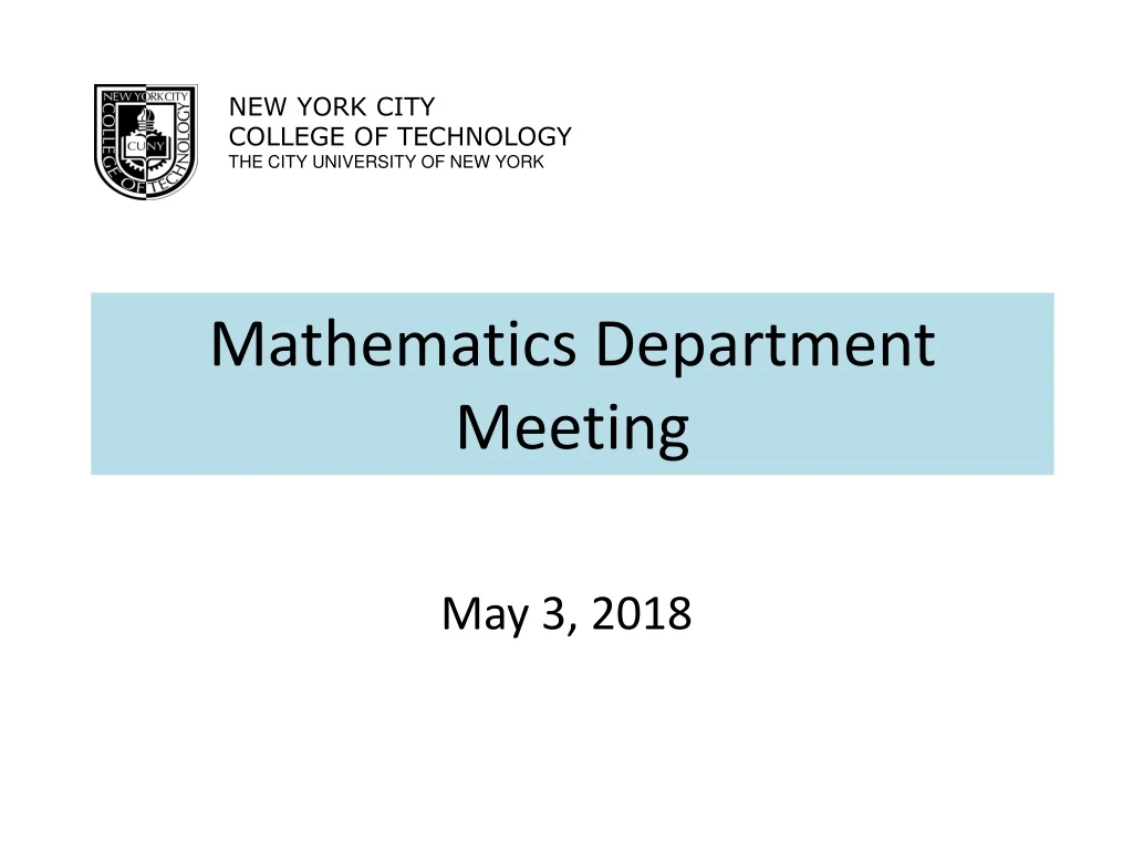 mathematics department meeting