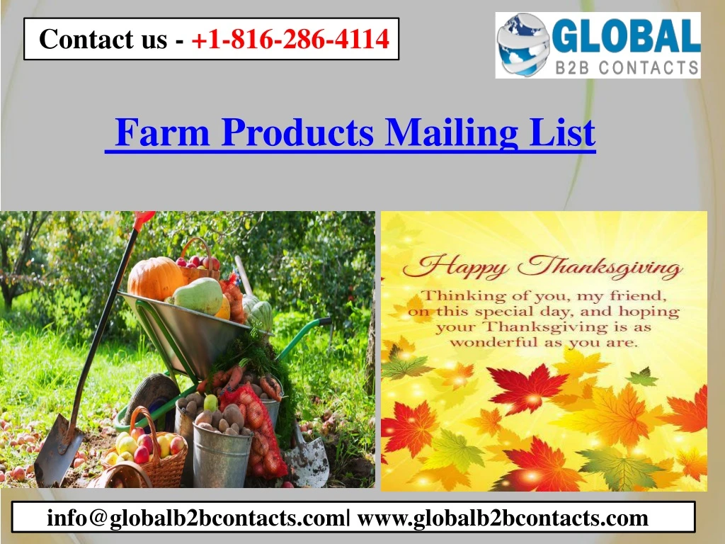 farm products mailing list