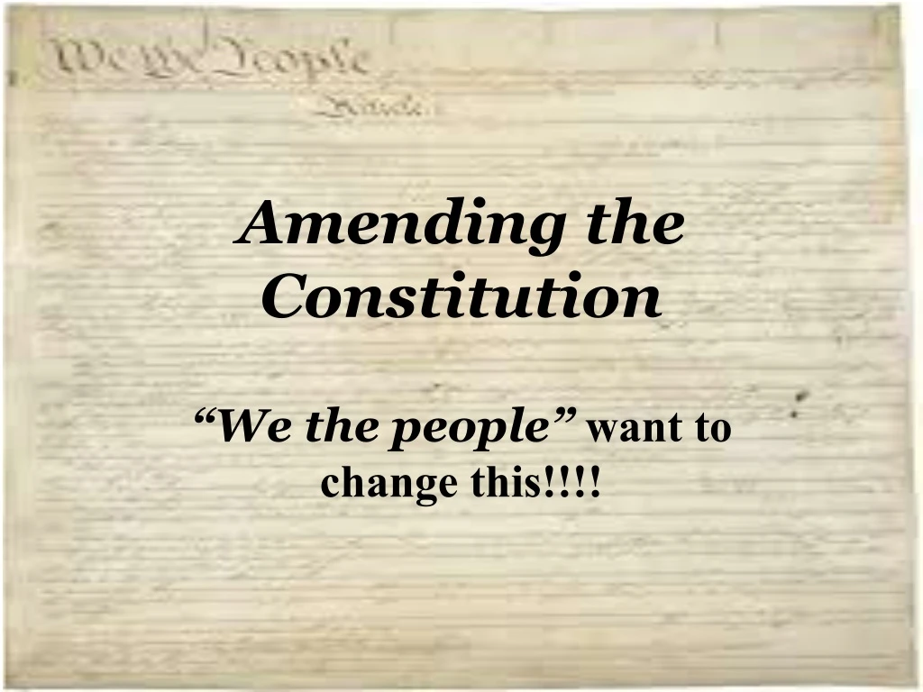 amending the constitution