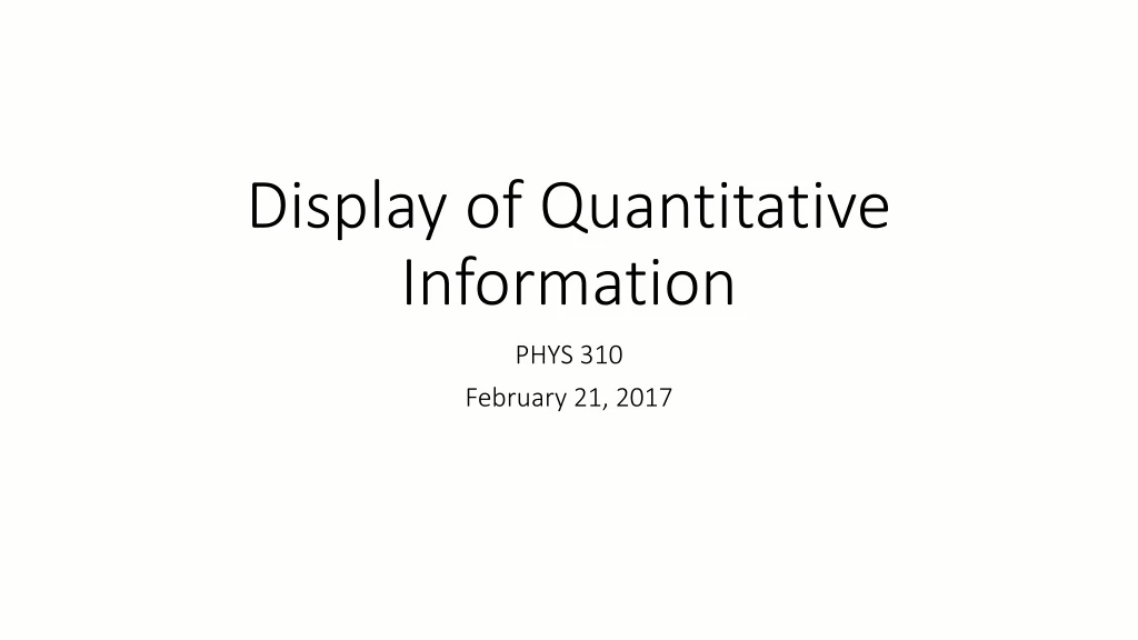 display of quantitative information