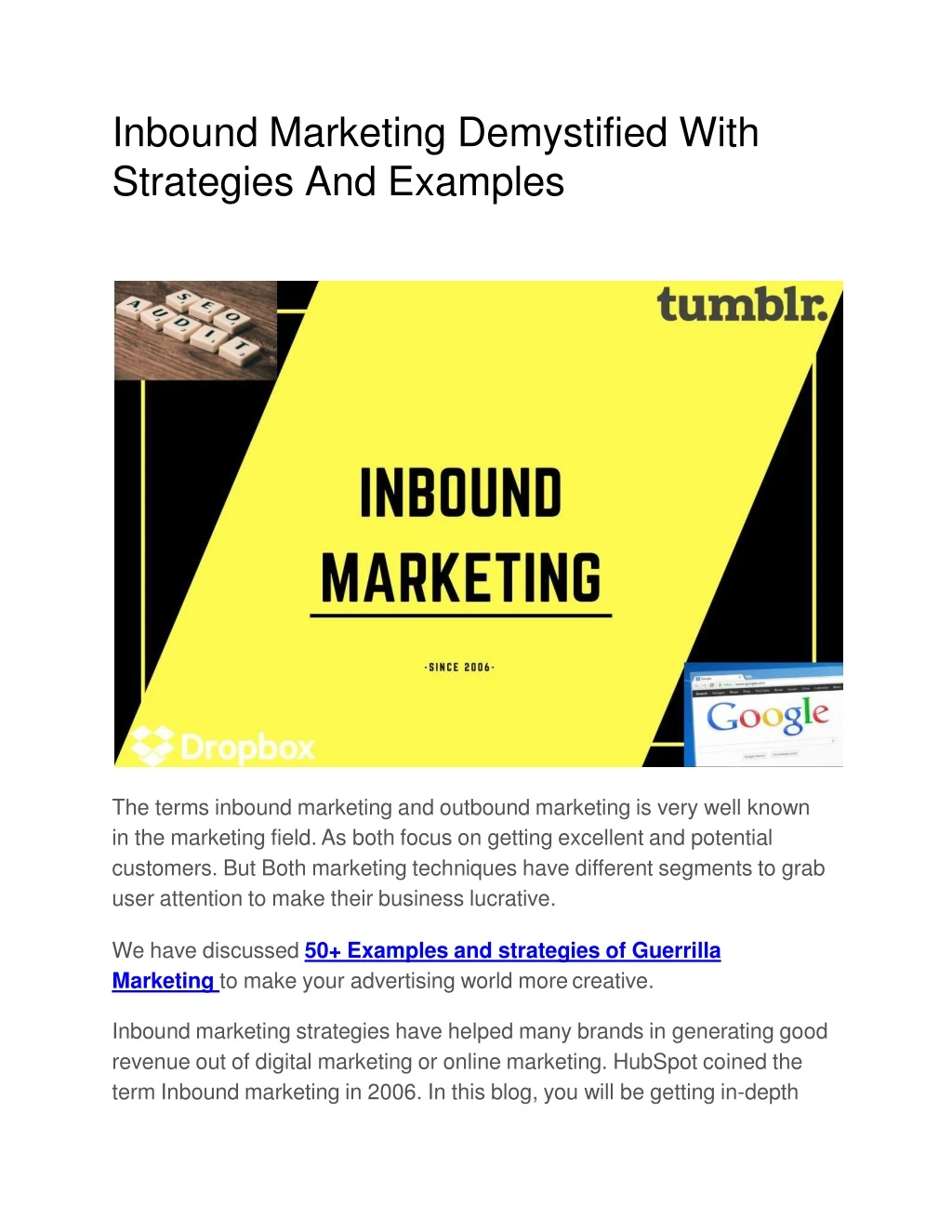 inbound marketing demystified with strategies and examples