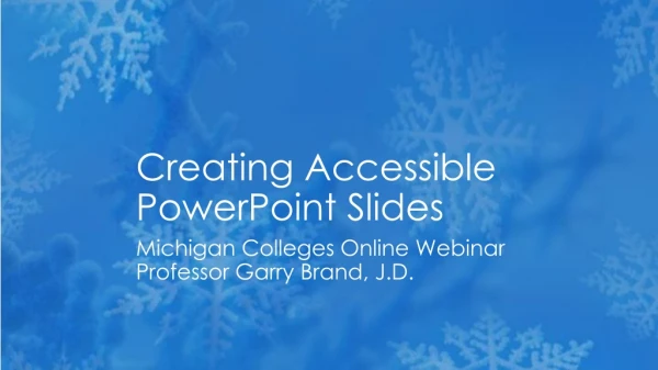 Creating Accessible PowerPoint Slides