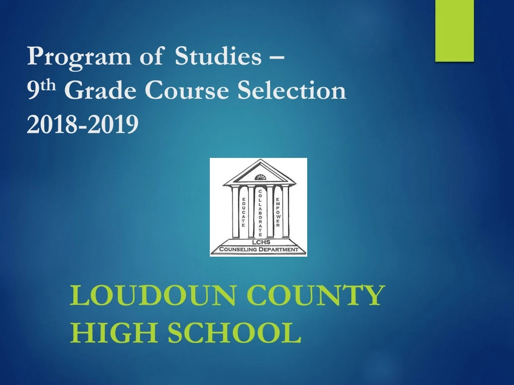 program of studies 9 th grade course selection 2018 2019