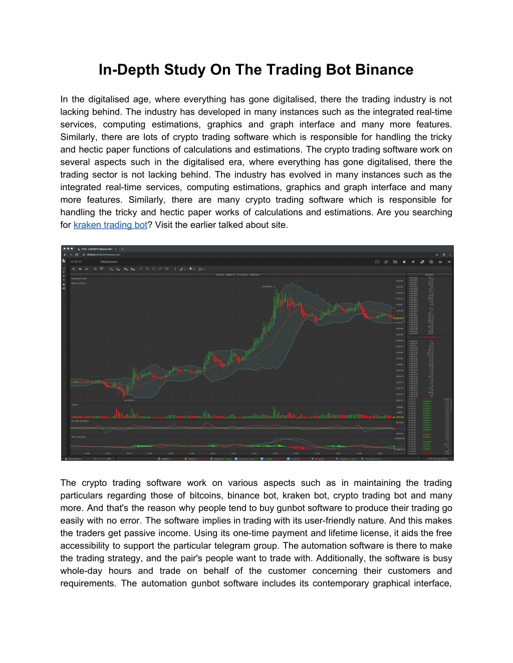 in depth study on the trading bot binance