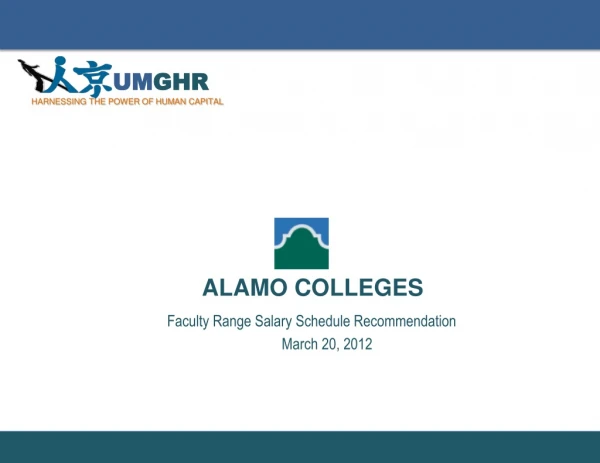 Faculty Range Salary Schedule Recommendation March 20, 2012