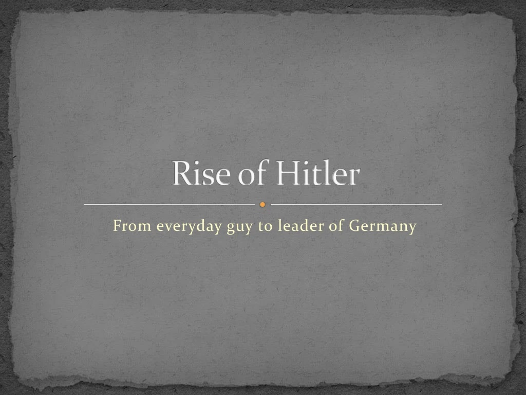 rise of hitler