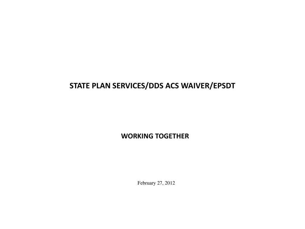 state plan services dds acs waiver epsdt