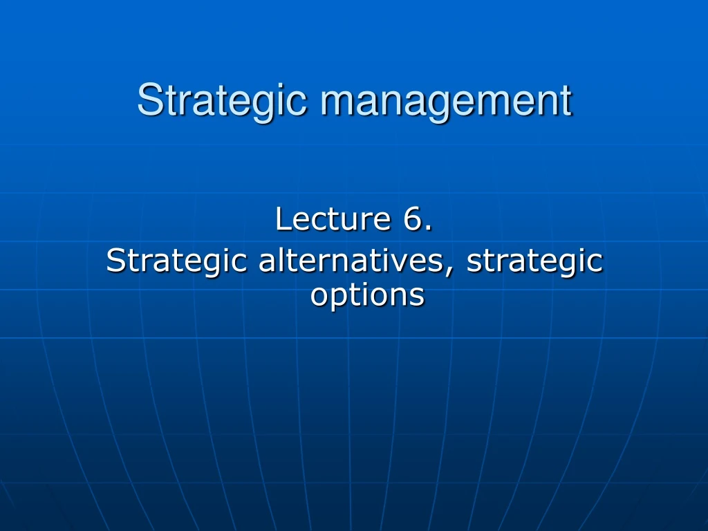 strategic management