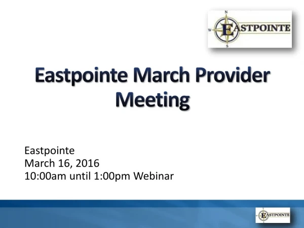 Eastpointe March Provider Meeting