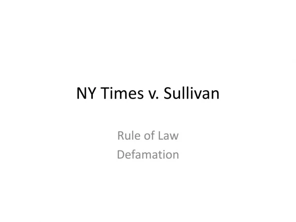 NY Times v. Sullivan
