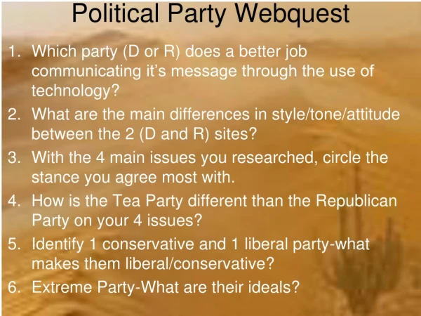 Political Party Webquest