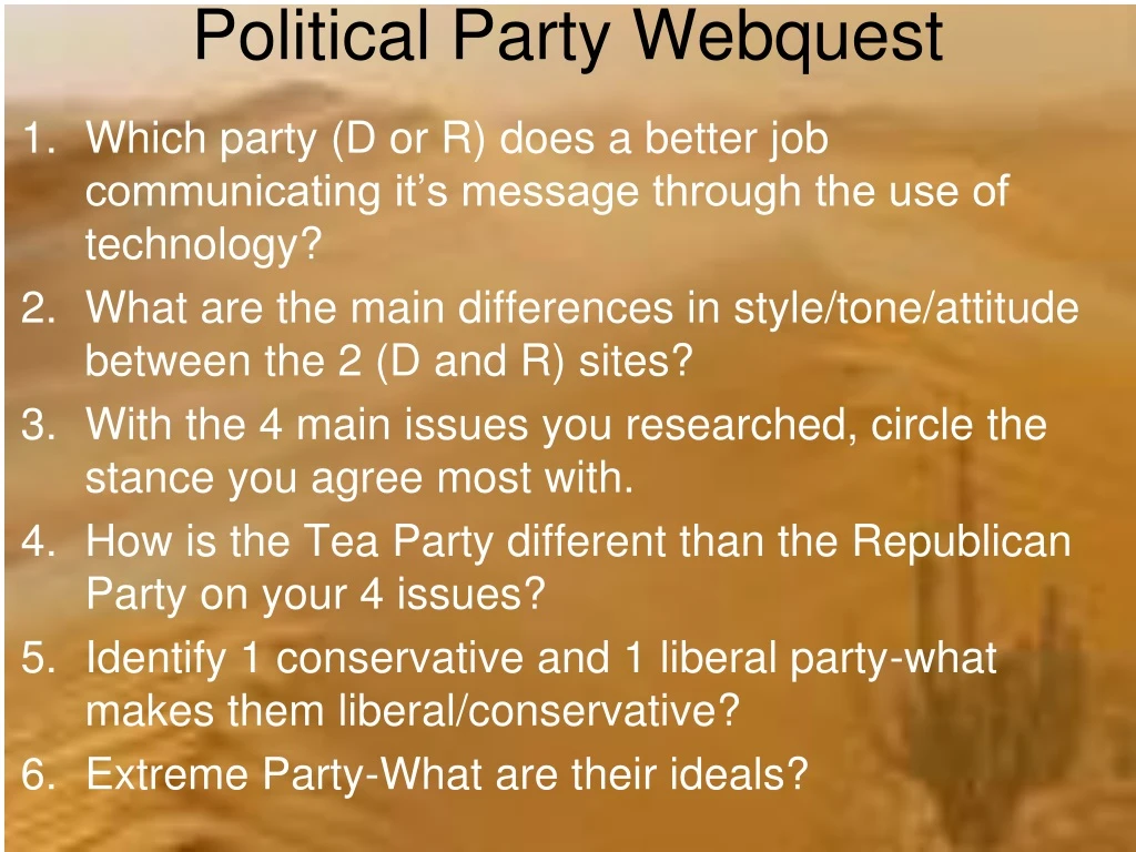 political party webquest