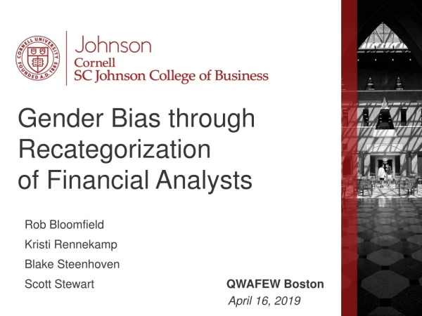 Gender Bias through Recategorization of Financial Analysts