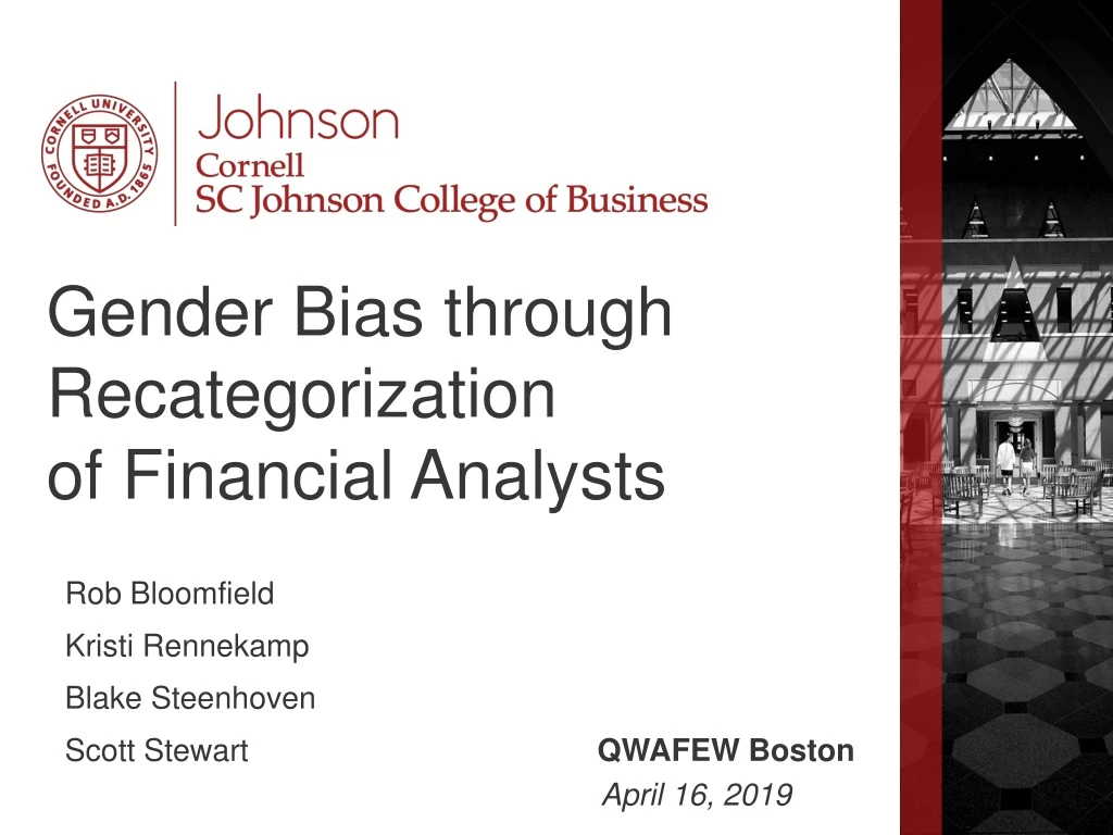 gender bias through recategorization of financial analysts