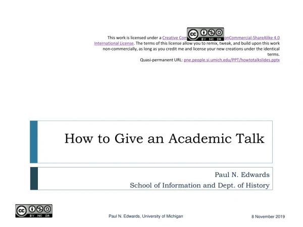 How to Give an Academic Talk