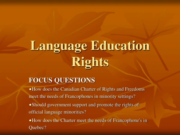 Language Education Rights