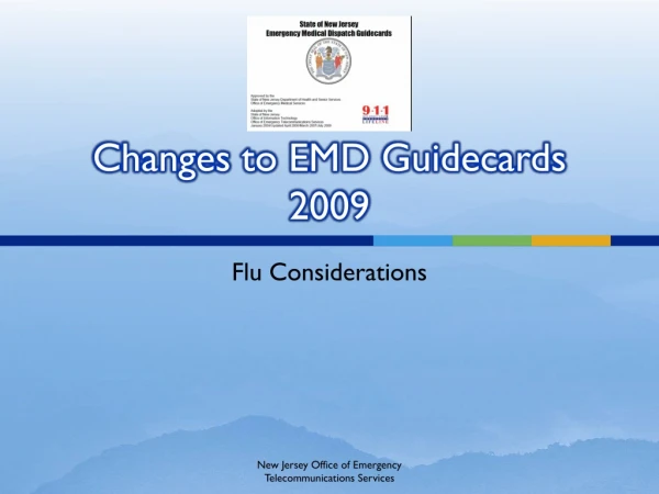 Changes to EMD Guidecards 2009