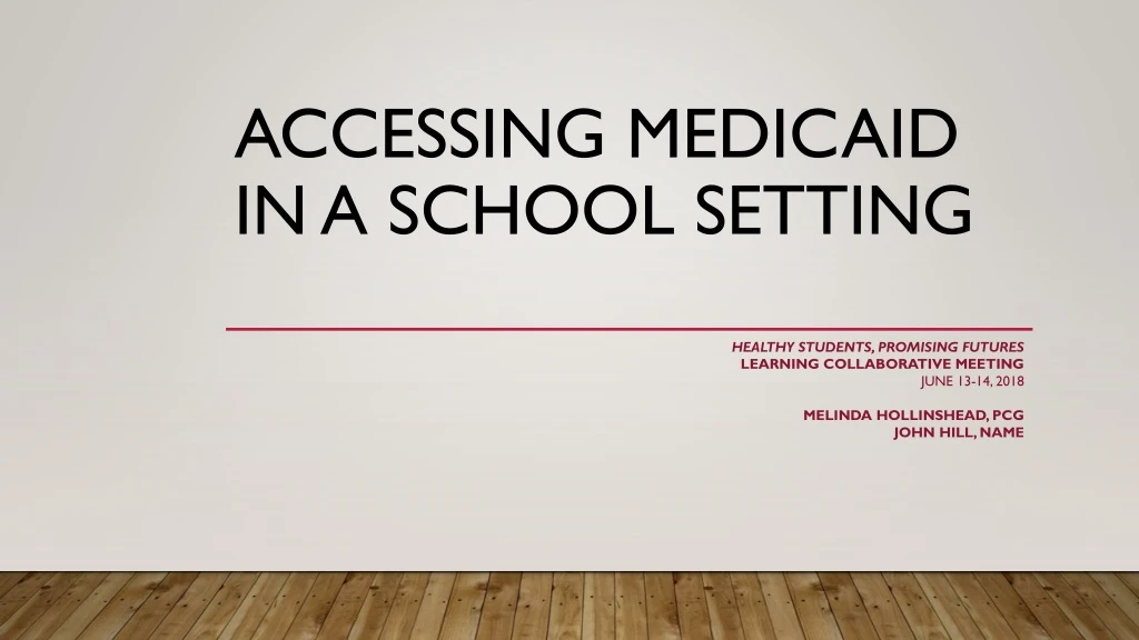 accessing medicaid in a school setting