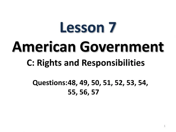 Lesson 7 American Government