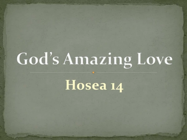 God’s Amazing Love