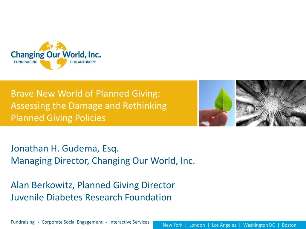 brave new world of planned giving assessing