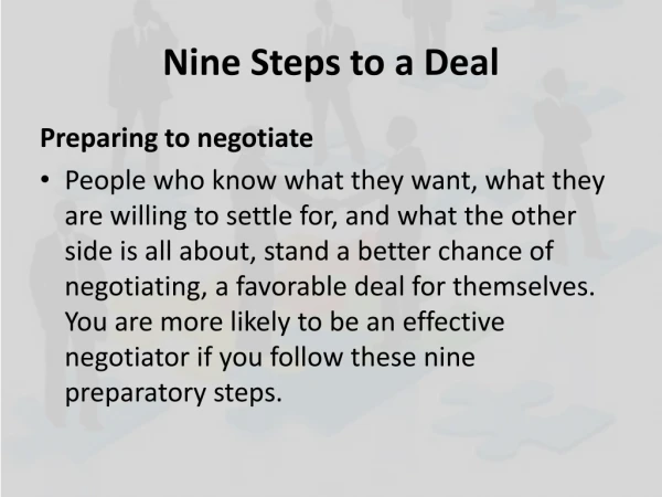 Nine Steps to a Deal