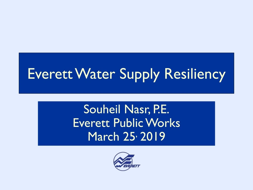 everett water supply resiliency