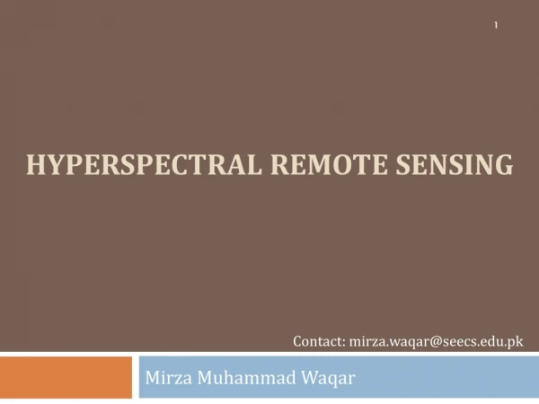 Hyperspectral remote sensing